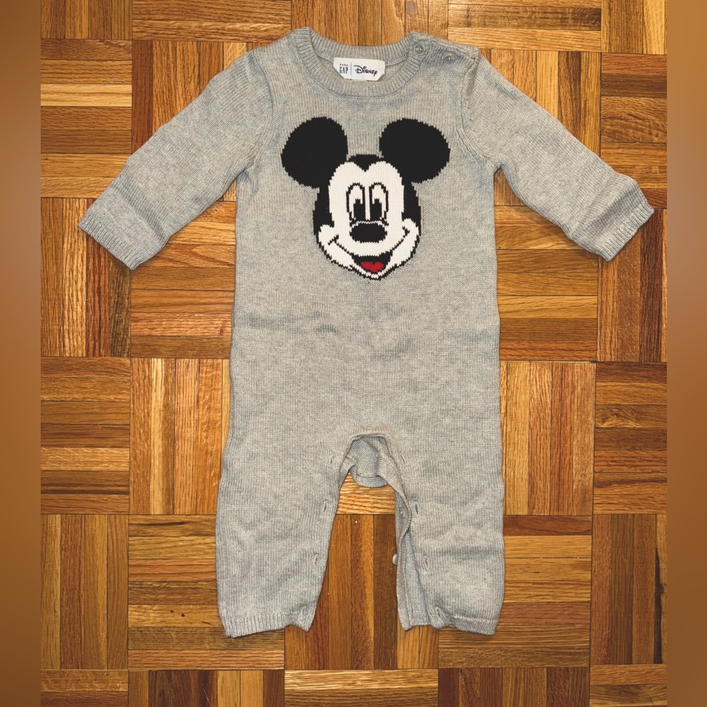 Gap Mickey Mouse knit one piece size 6-12 months.